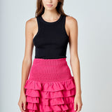 Tiered Ruffle Mini Skirt