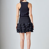 Tiered Ruffle Mini Skirt