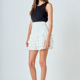 Tiered Ruffle Mini Skirt