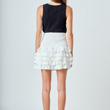 Tiered Ruffle Mini Skirt