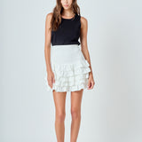 Tiered Ruffle Mini Skirt