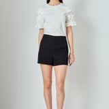 Ruffled Sleeve T-Shirt