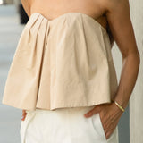 Strapless Pintuck Detail Top
