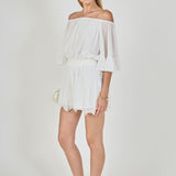 Ruffled Sleeve Romper