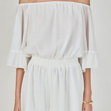 Ruffled Sleeve Romper