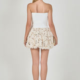 Feather Blouson Mini dress