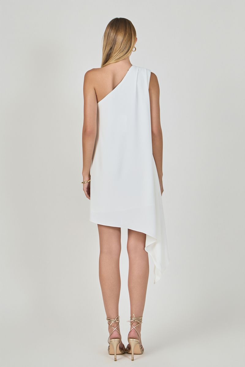 Shoulder Pintucked Asymmetrical Mini Dress – Endless Rose