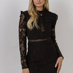 ENDLESS ROSE - Mini Dress With Eyelet Details and Lace Incets - DRESSES available at Objectrare