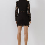 ENDLESS ROSE - Mini Dress With Eyelet Details and Lace Incets - DRESSES available at Objectrare