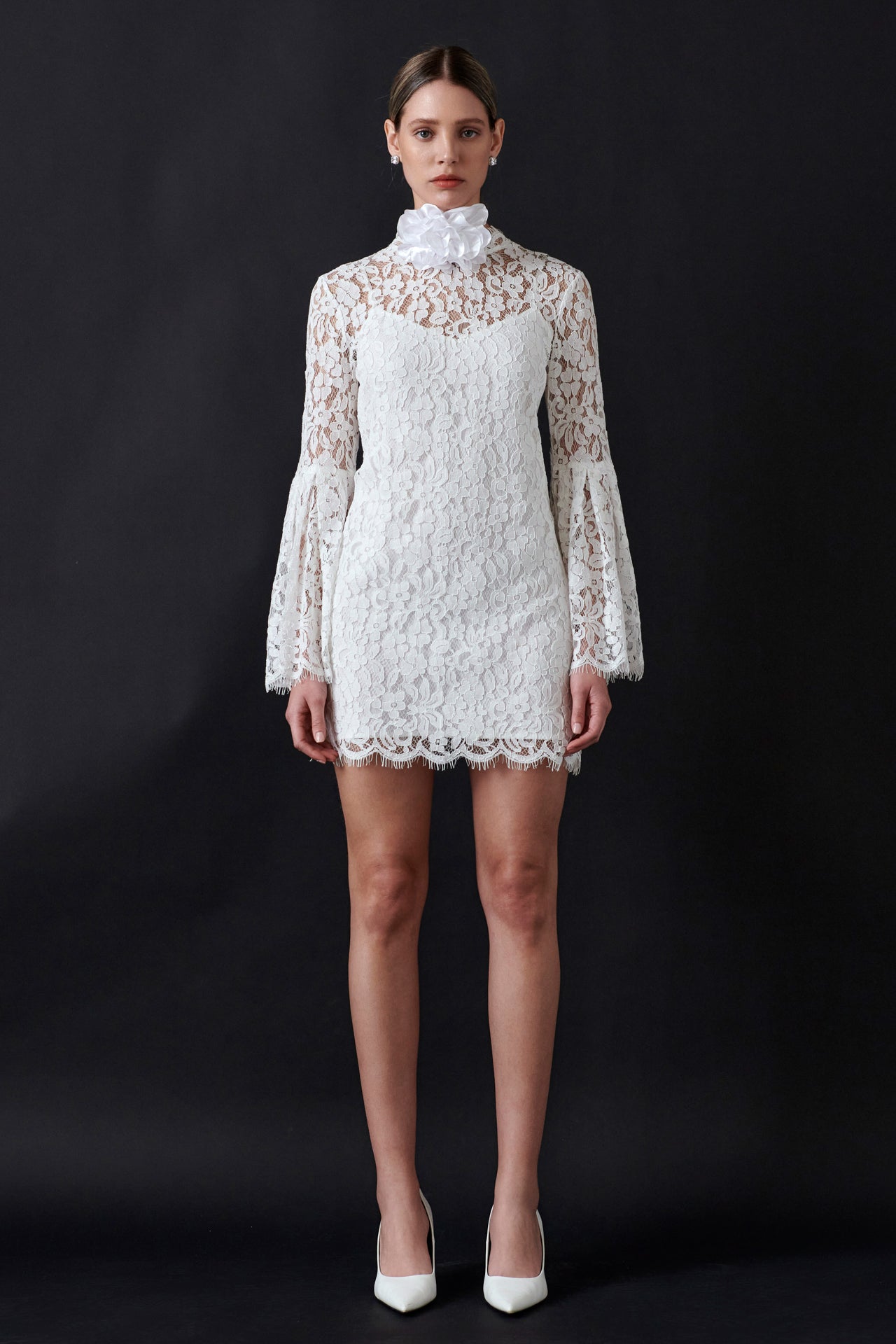 Bell Sleeve Lace Dress
