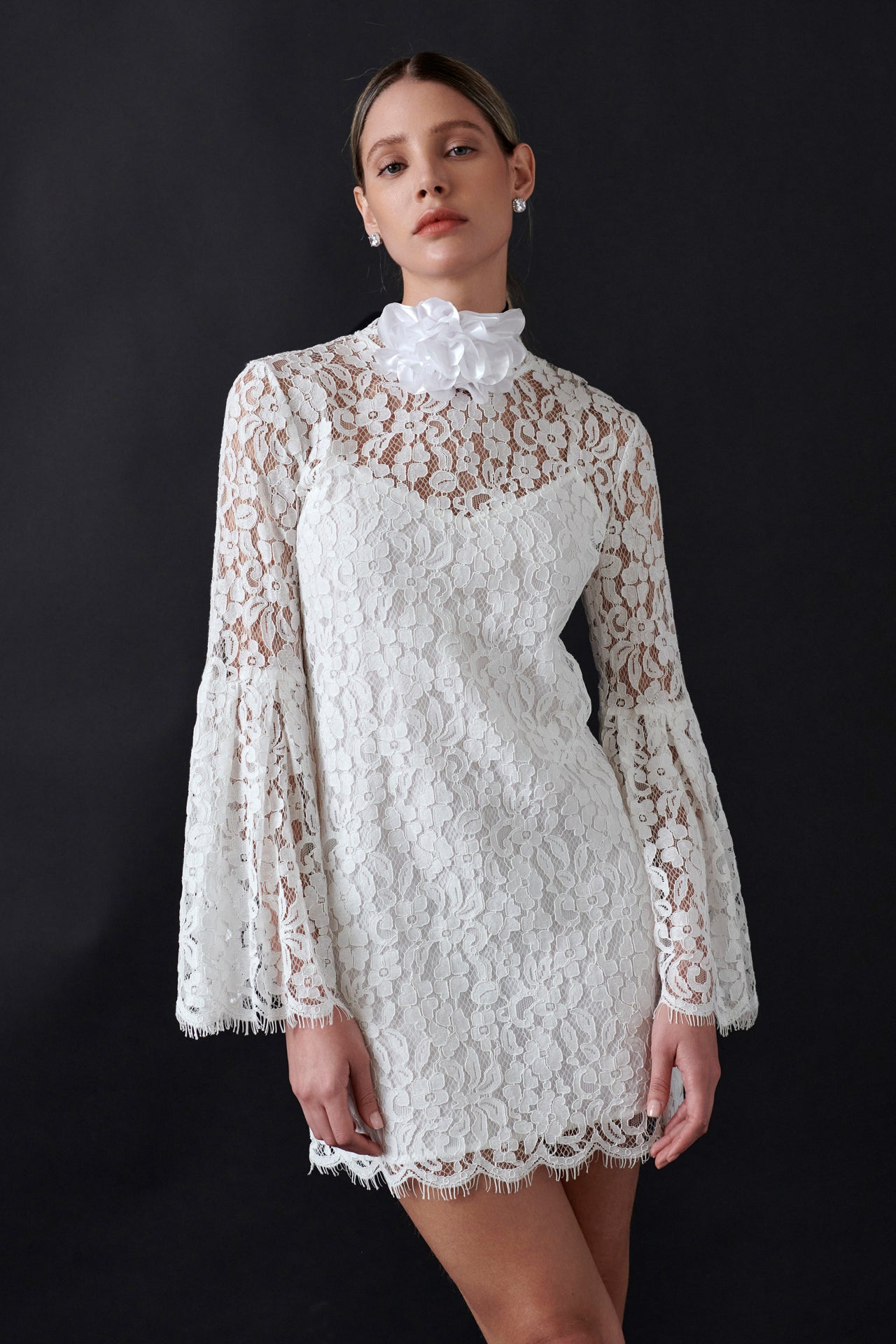 Bell Sleeve Lace Dress – Endless Rose