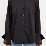 Beaded Collar Long-Sleeve Shirt