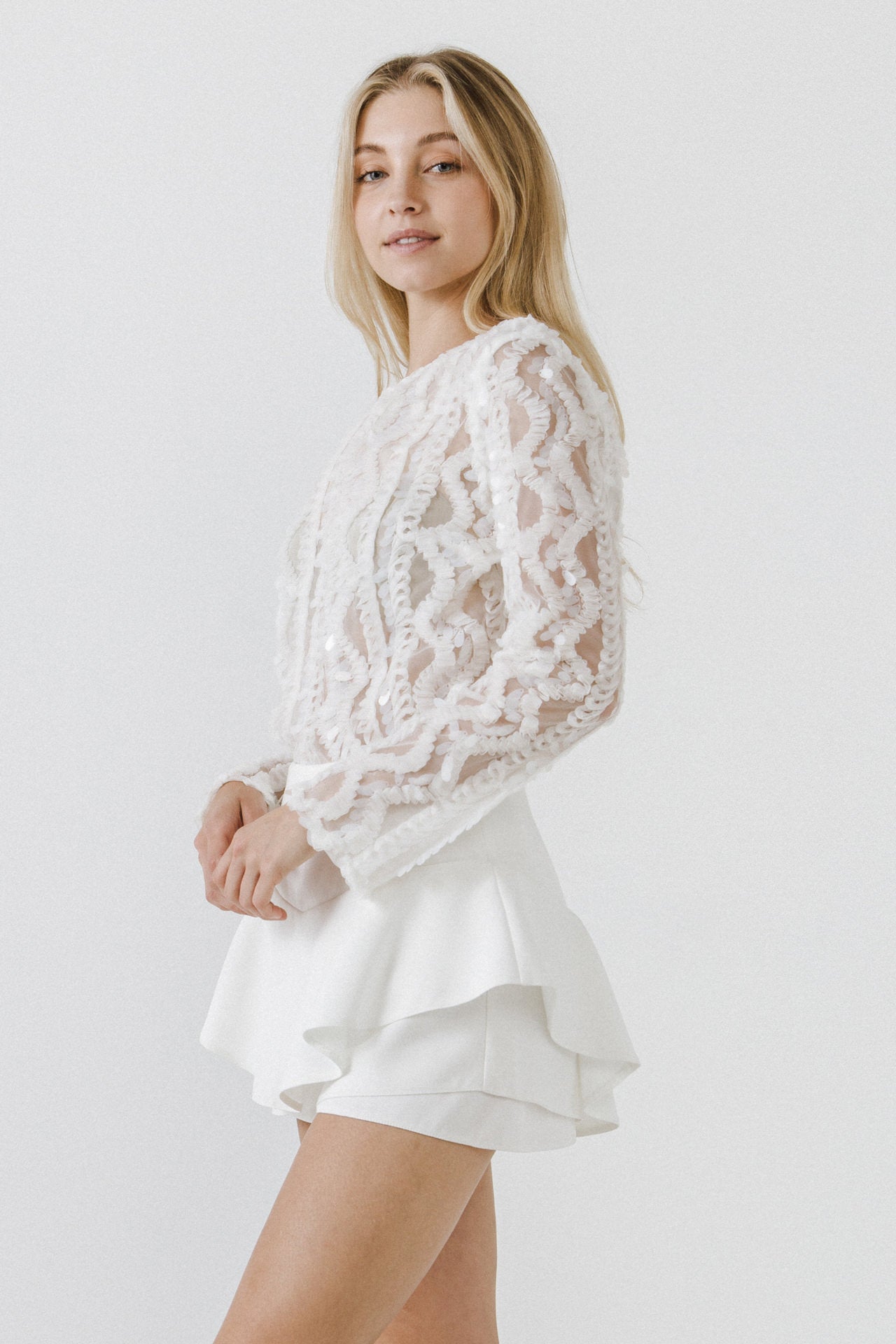 ENDLESS ROSE - Sequin Mesh Top - TOPS available at Objectrare