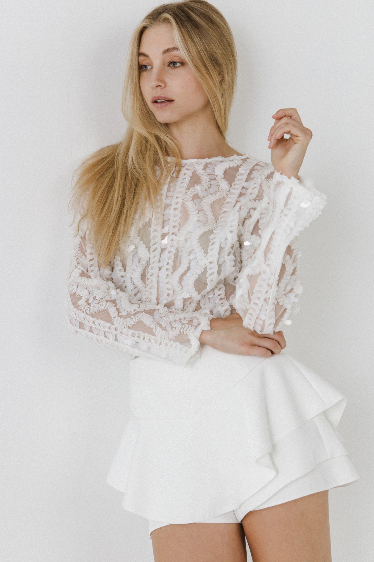 ENDLESS ROSE - Sequin Mesh Top - TOPS available at Objectrare