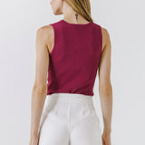 ENDLESS ROSE - Sleeveless V-neck Top - CAMI TOPS & TANK available at Objectrare