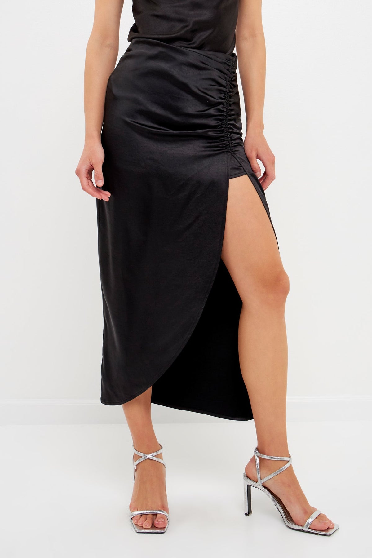 Front Slit Midi Skirt