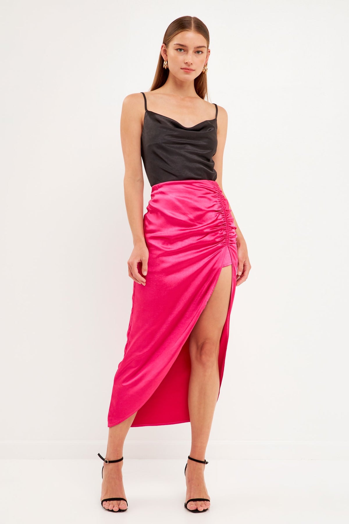 Front Slit Midi Skirt