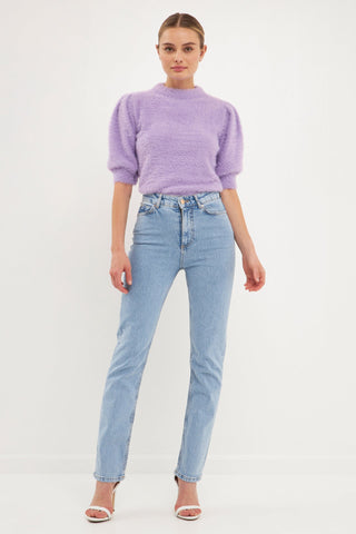 Short Puff Sleeve Sweater