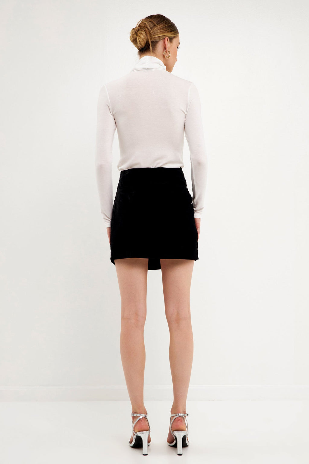 Velvet Ruched Mini Skirt