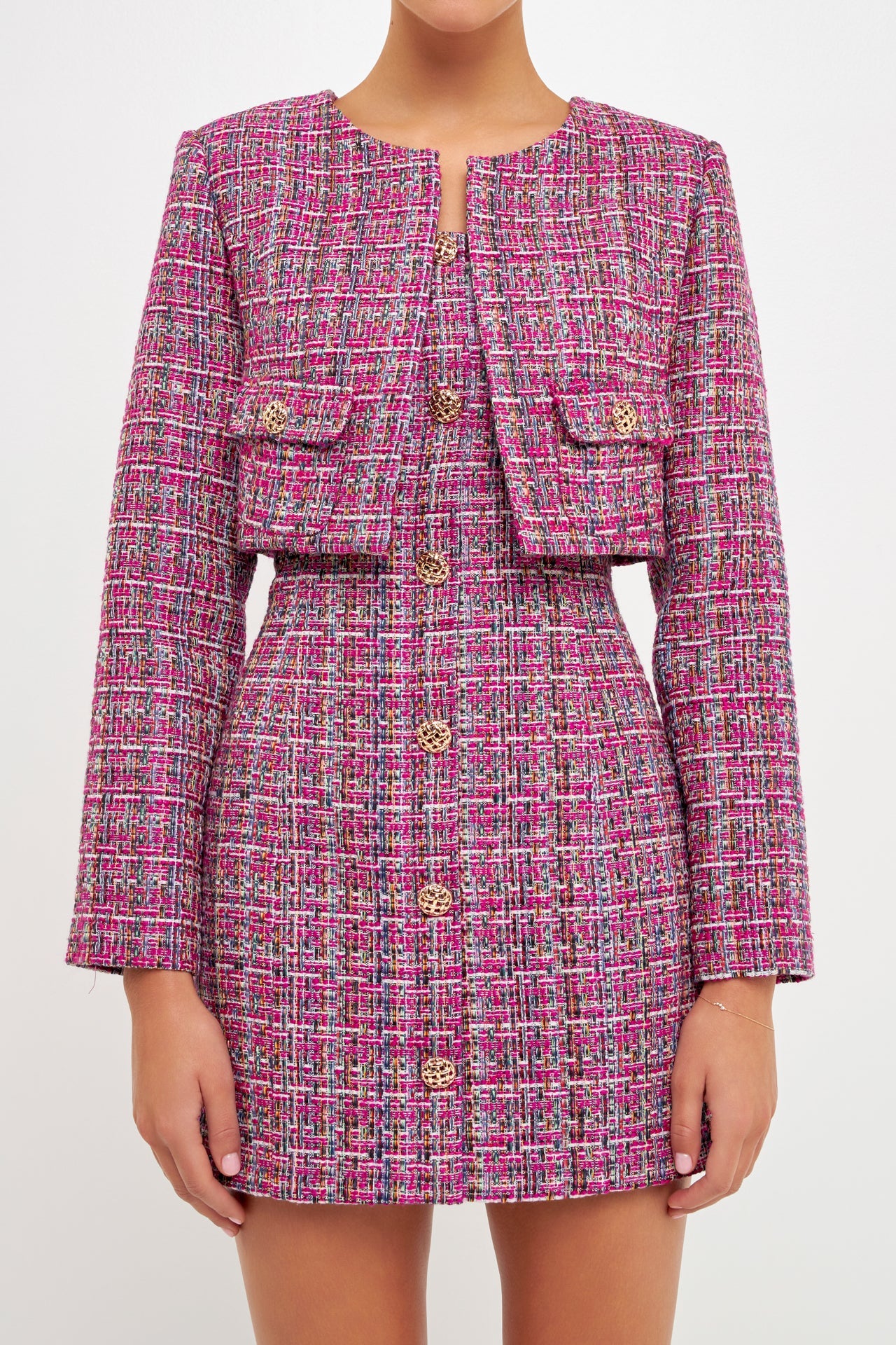 Endless Rose - Cropped Tweed Jacket - Jackets in Women's Clothing available at endlessrose.com