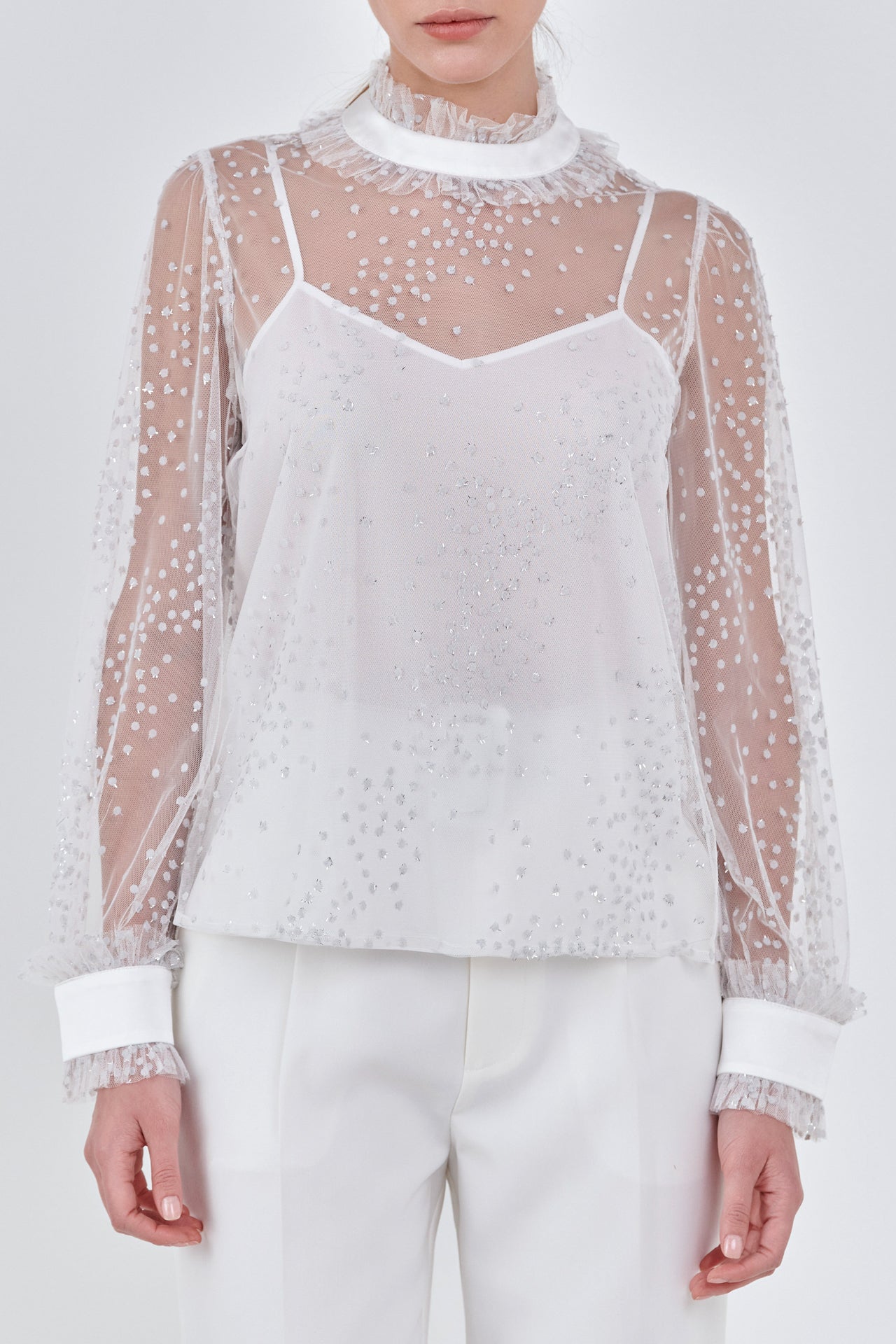Endless Rose - Speckled Mesh Blouse - Shirts & blouses in Women's Clothing available at endlessrose.com