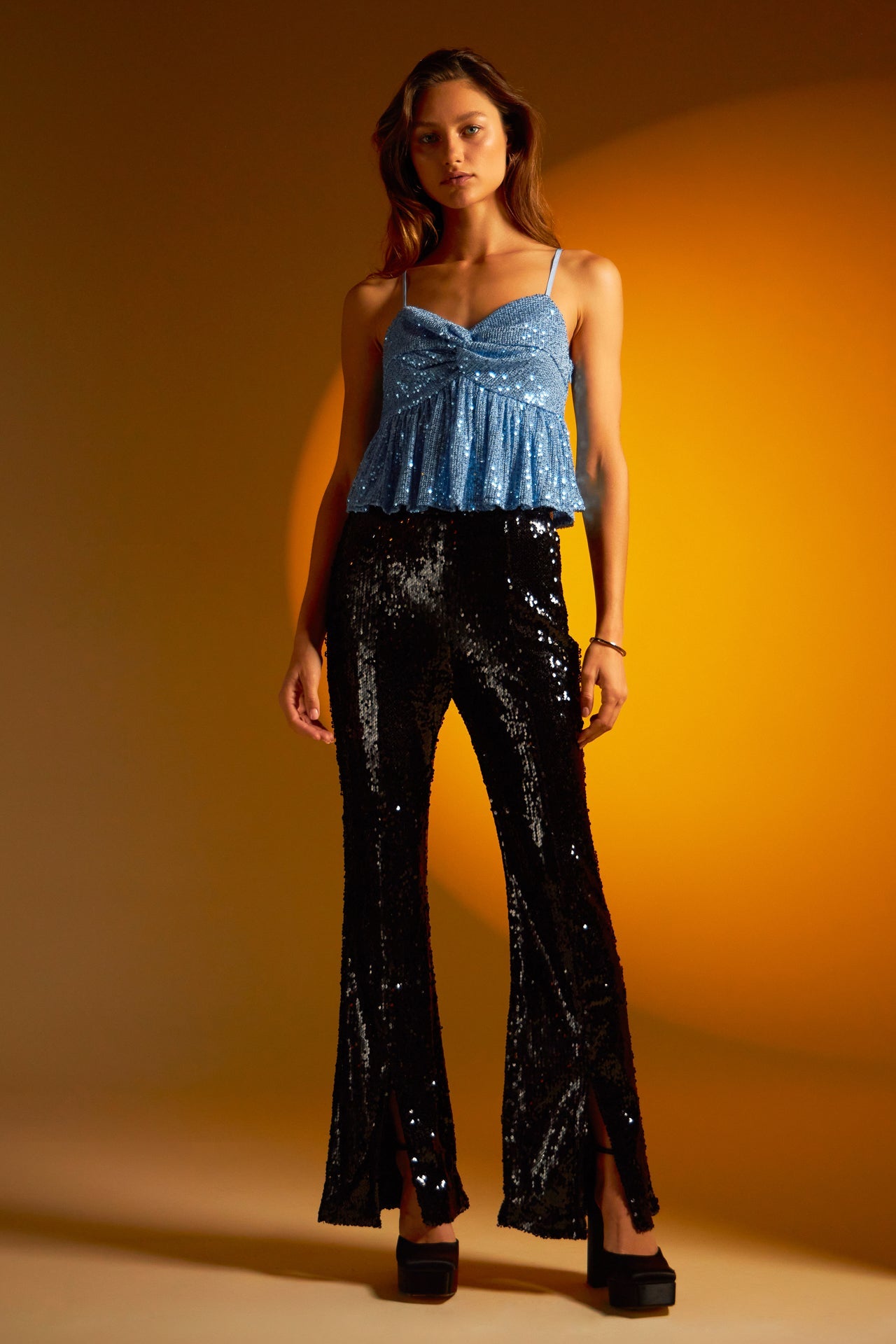 Endless Rose - Sequin Flare Pants - Pants in Women's Clothing available at endlessrose.com