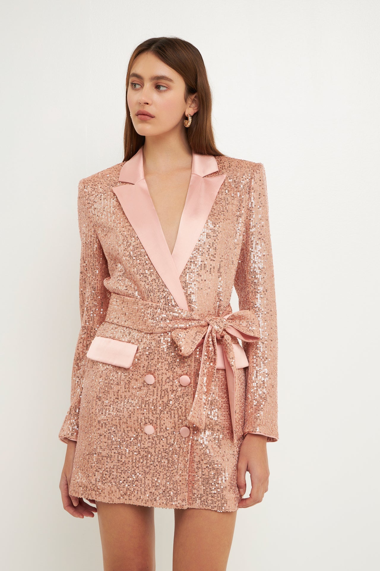 Endless Rose - Sequins Belted Blazer - Blazers in Women's Clothing available at endlessrose.com