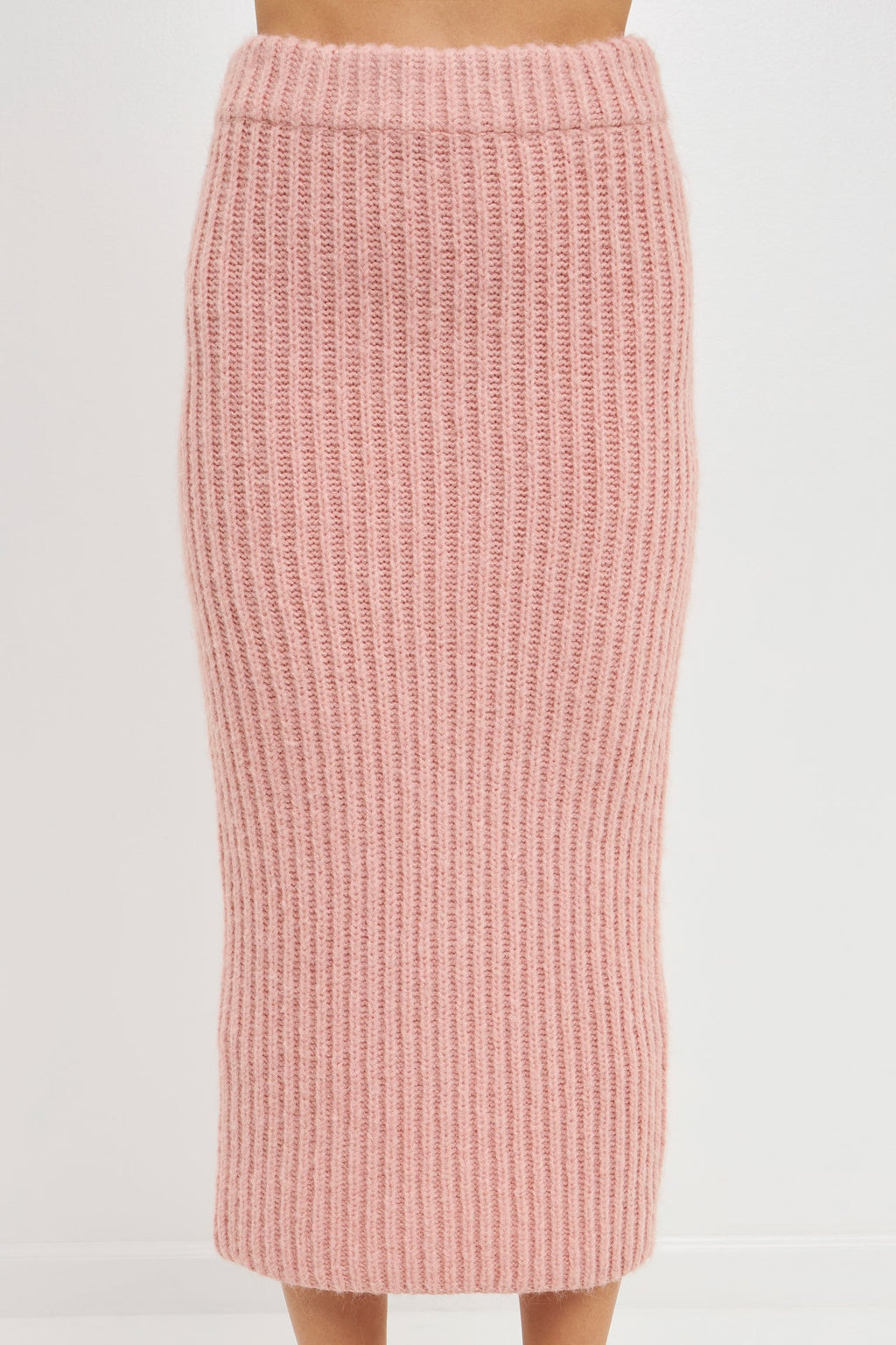 High-Waisted Knit Midi Skirt