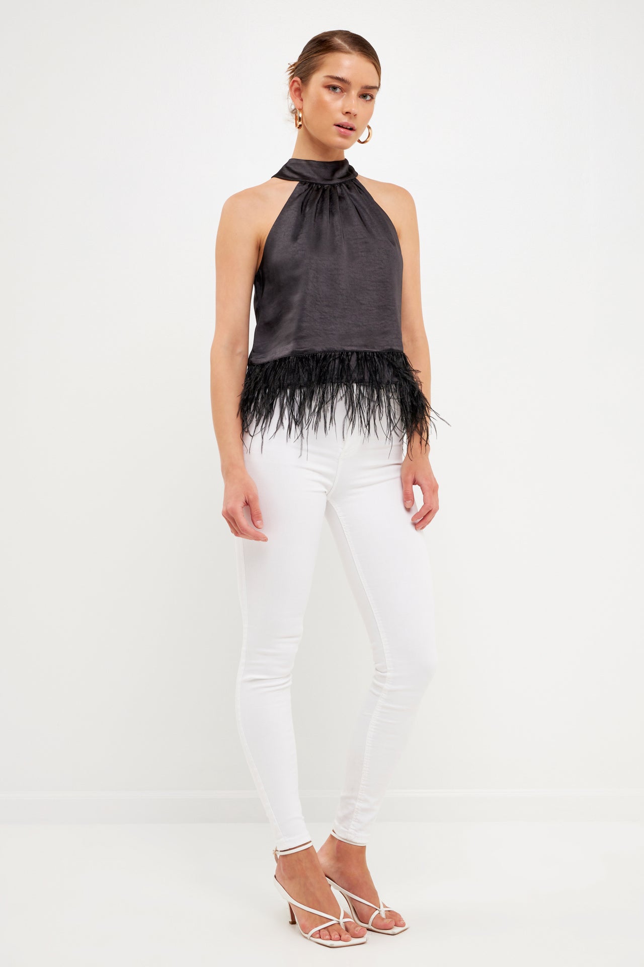 Endless Rose - Feather Trim Top - Tops in Women's Clothing available at endlessrose.com