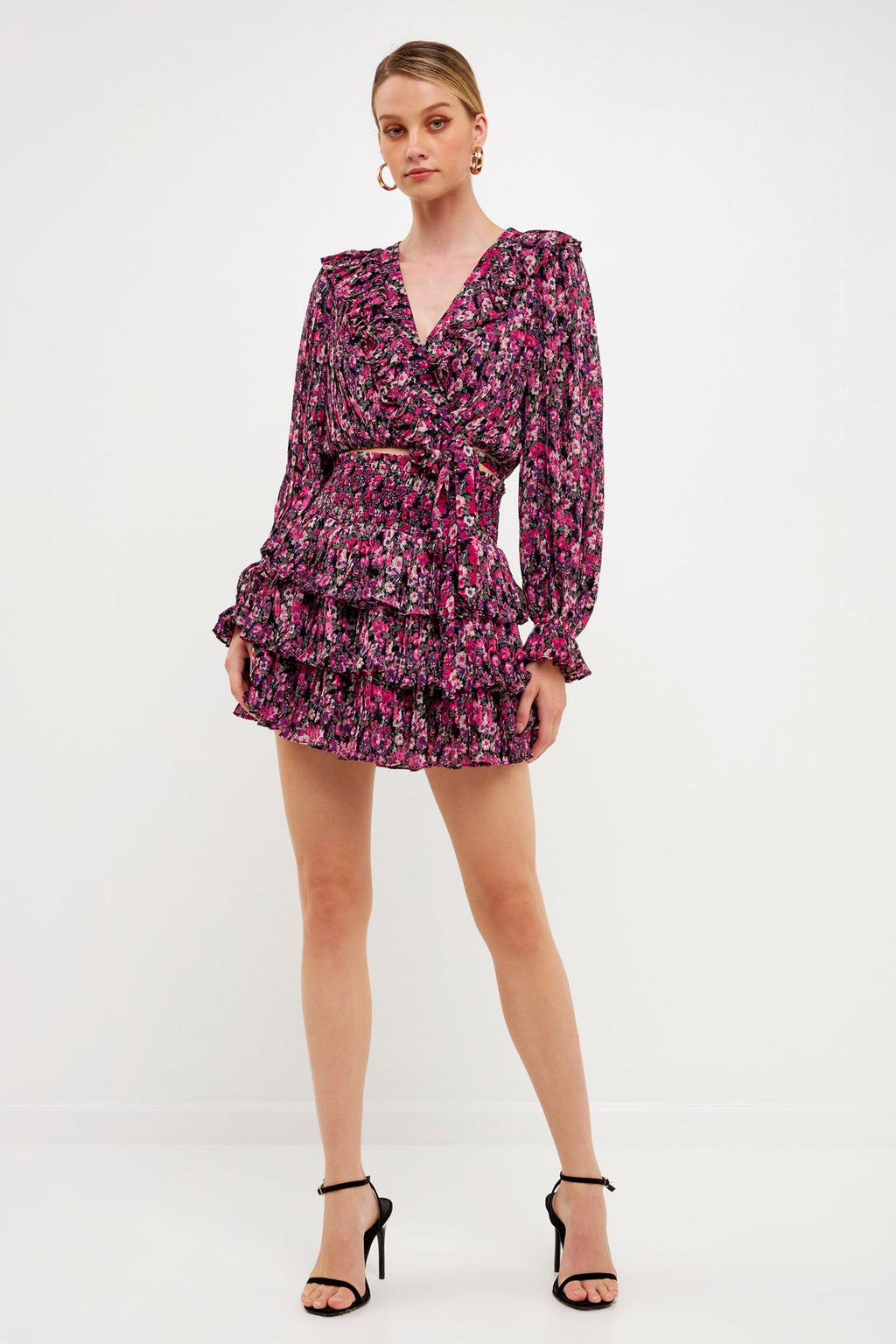 Chiffon Floral Printed Mini Skirt
