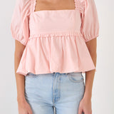 ENDLESS ROSE-Blouson Baby Doll Top-TOPS available at Objectrare