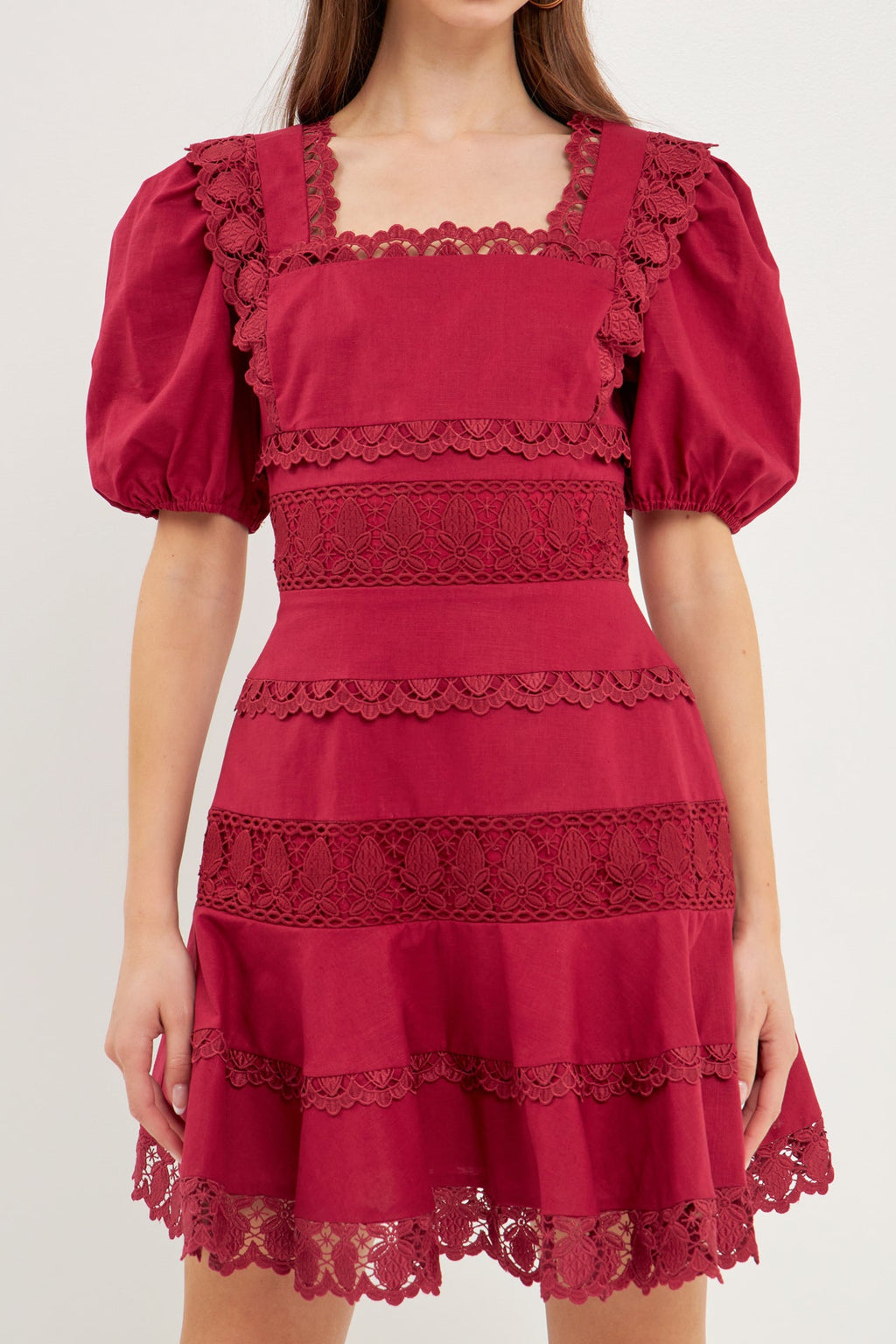 Lace Fit-and-Flare Mini Dress