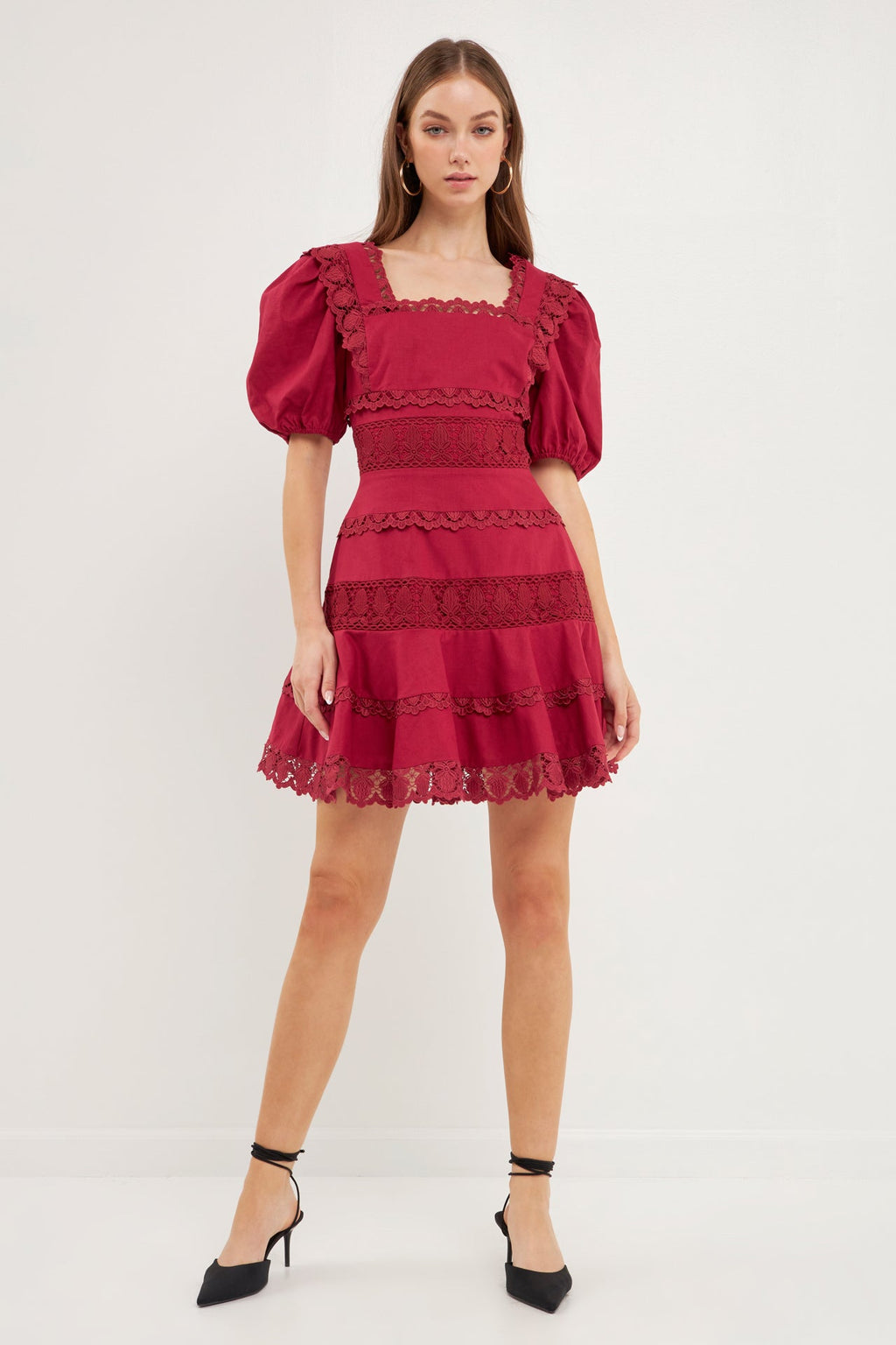 Lace Fit-and-Flare Mini Dress