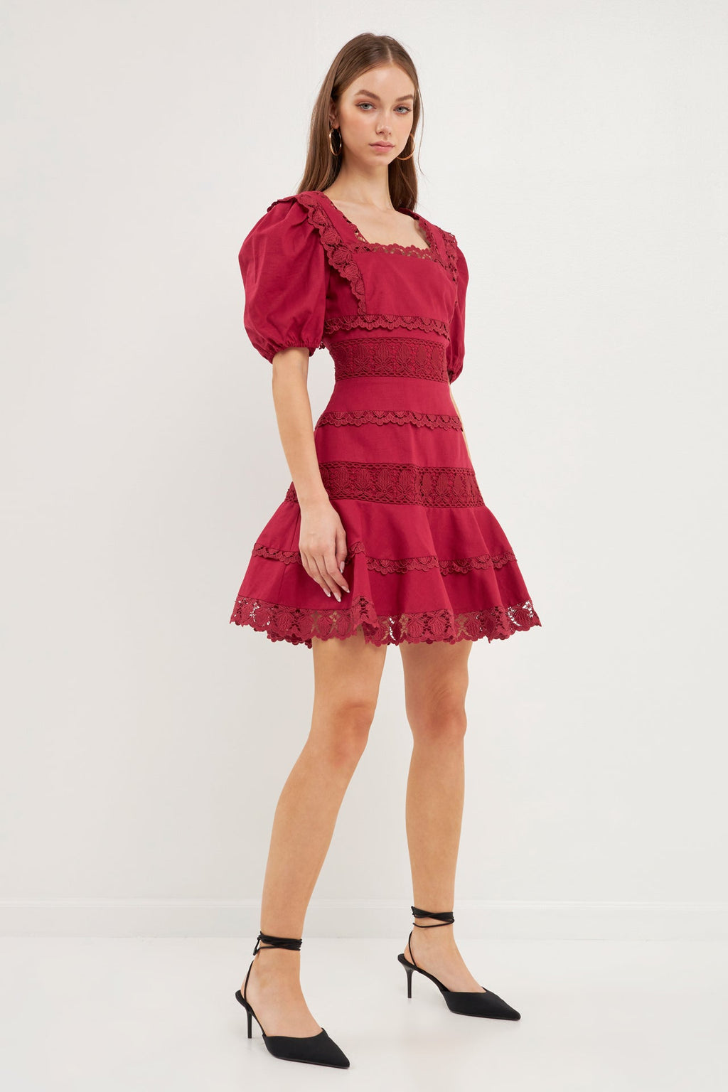 Lace Fit-and-Flare Mini Dress
