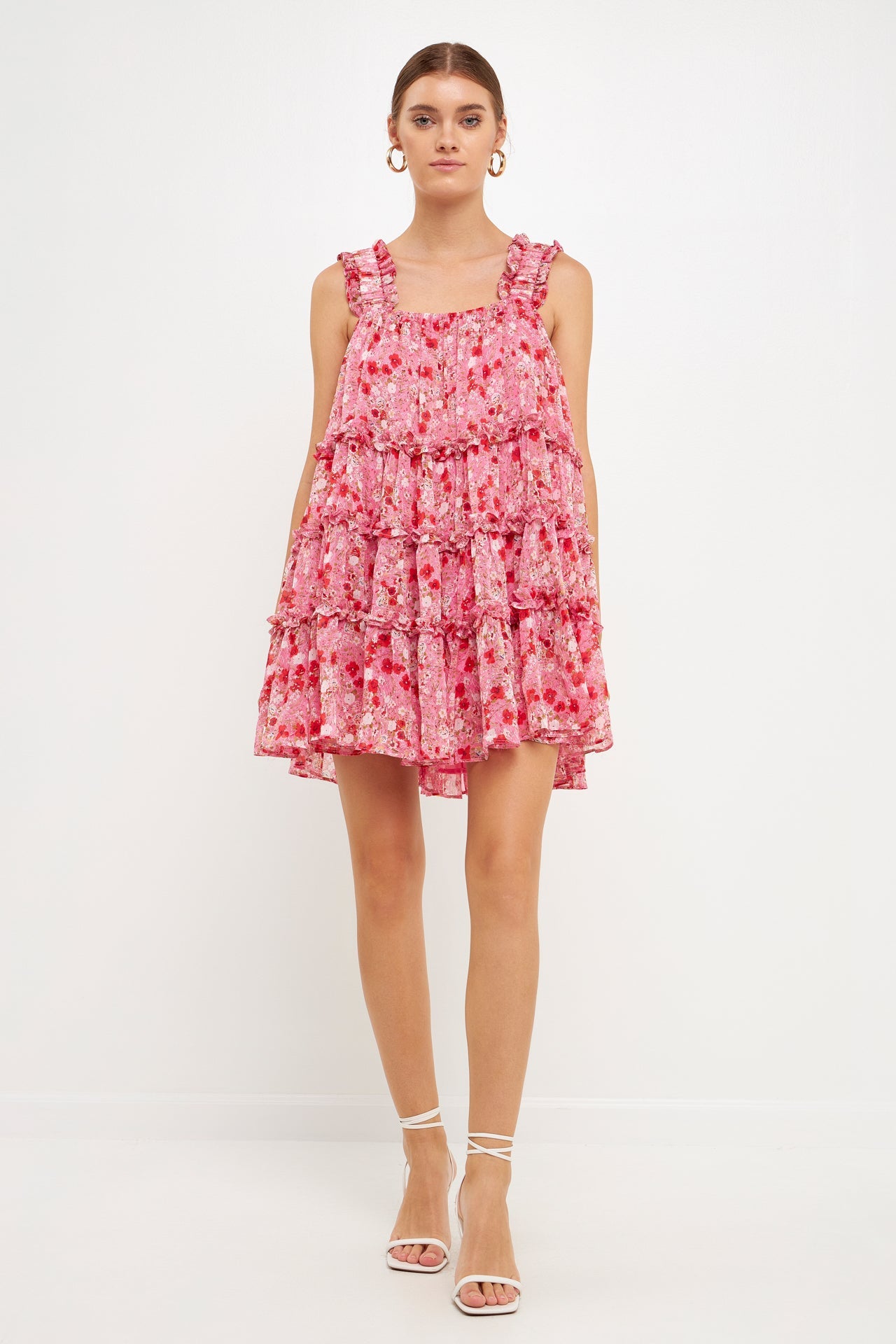 Endless Rose - Floral Chiffon Flounce Mini Dress - Dresses in Women's Clothing available at endlessrose.com