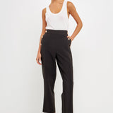 ENDLESS ROSE-High Waisted Buttoned Trousers-PANTS available at Objectrare
