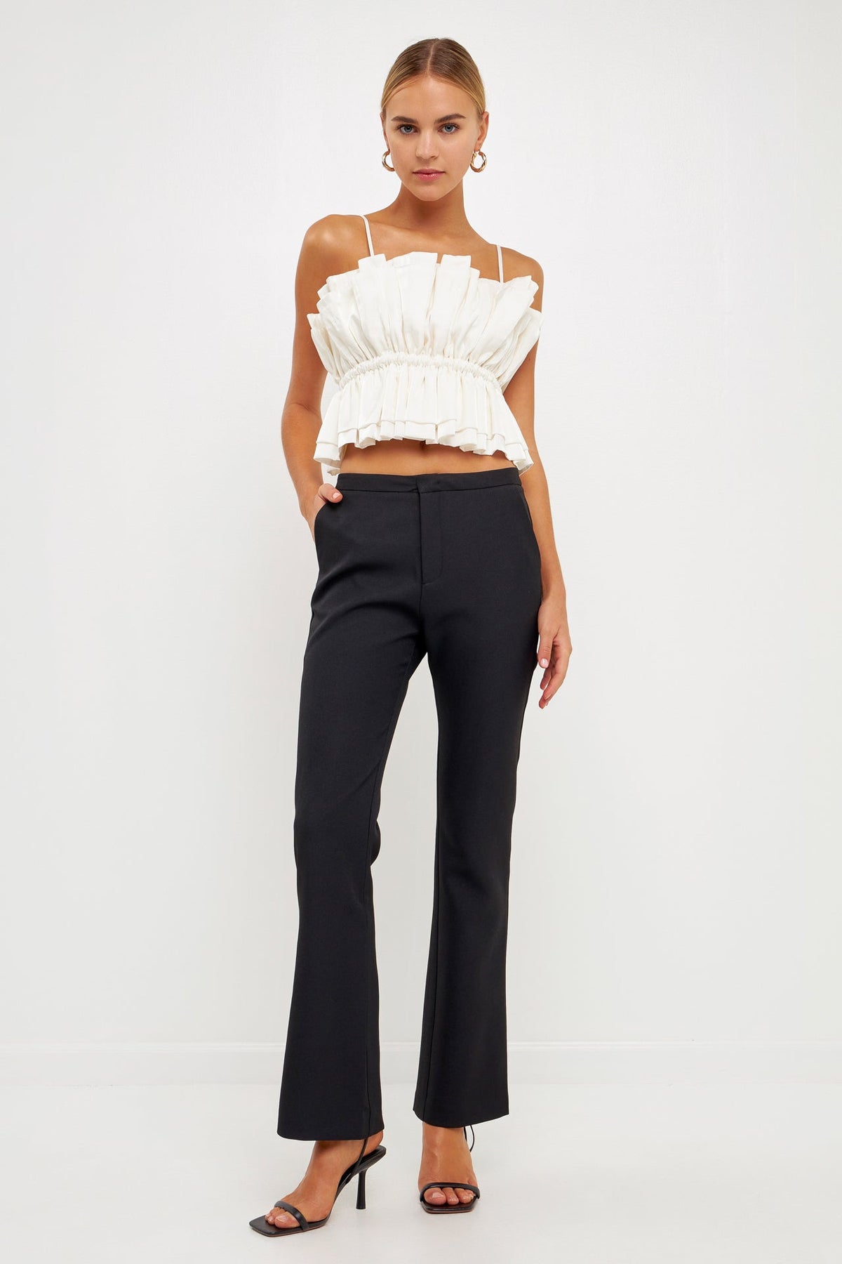 Sheen Ruffled Strapless Top
