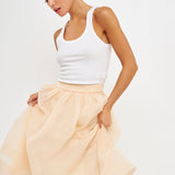 Organza A Line Midi Skirt