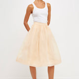 Organza A Line Midi Skirt