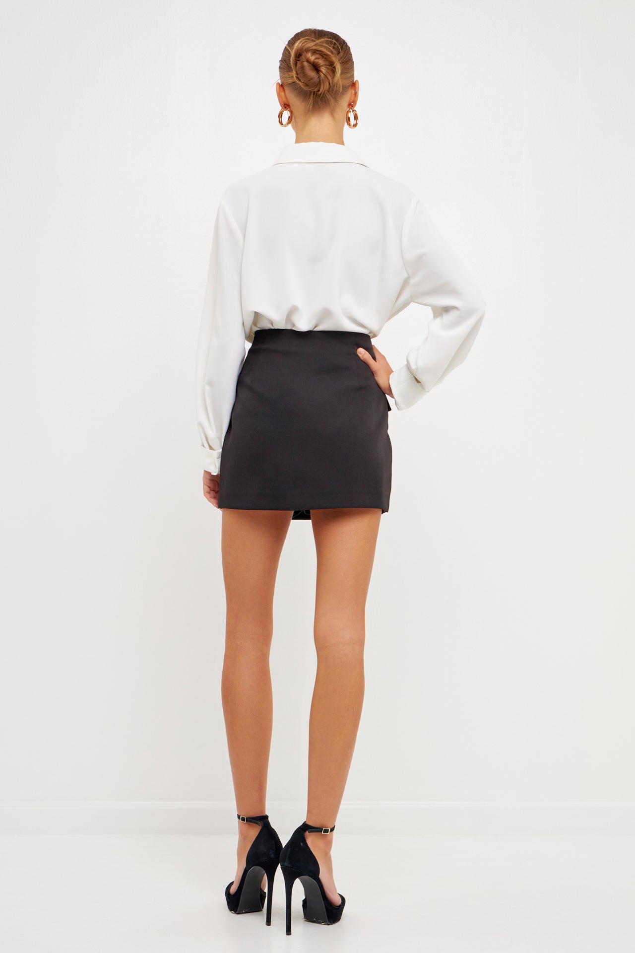 ENDLESS ROSE-Front Wrap Mini Skort-SKORTS available at Objectrare