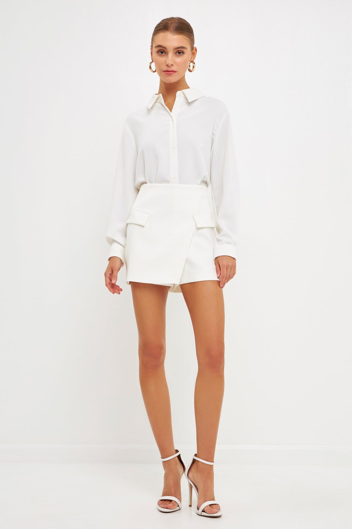 ENDLESS ROSE-Front Wrap Mini Skort-SKORTS available at Objectrare