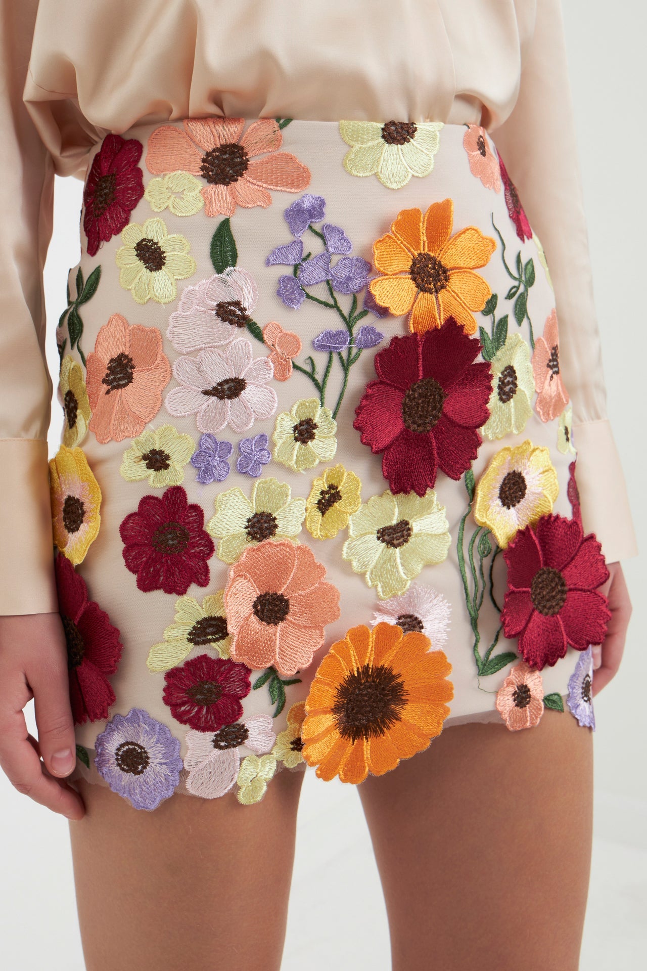 Endless Rose - Floral Embroidered Mini Skirt - Skirts in Women's Clothing available at endlessrose.com