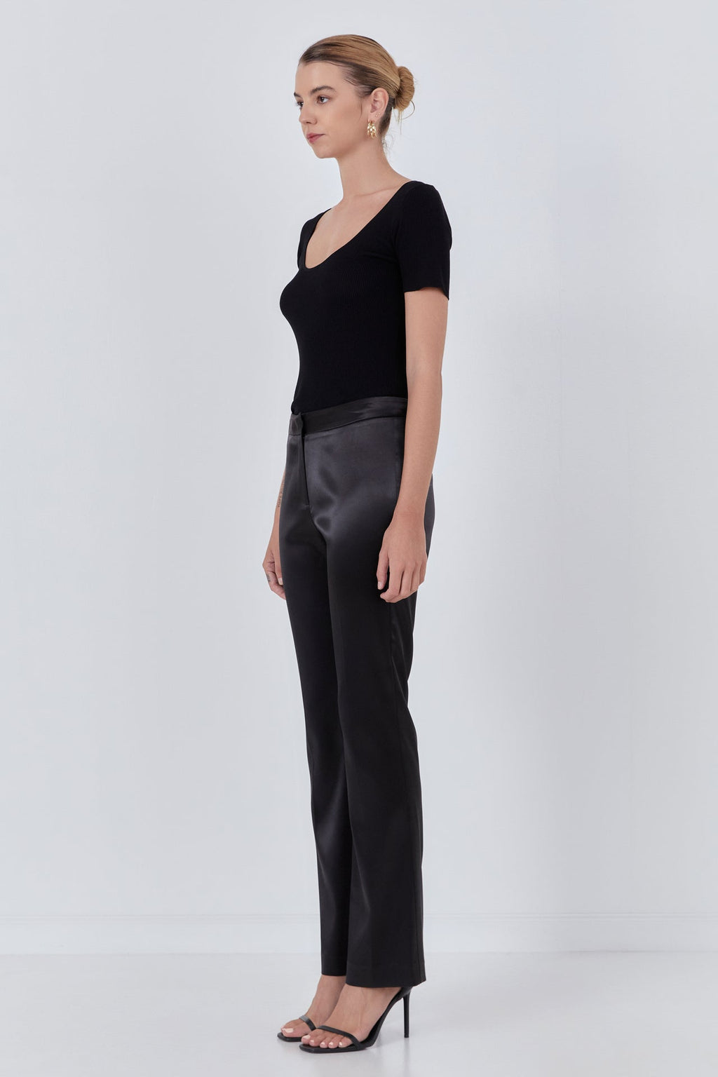 ENDLESS ROSE-Flared Solid Trouser-PANTS available at Objectrare