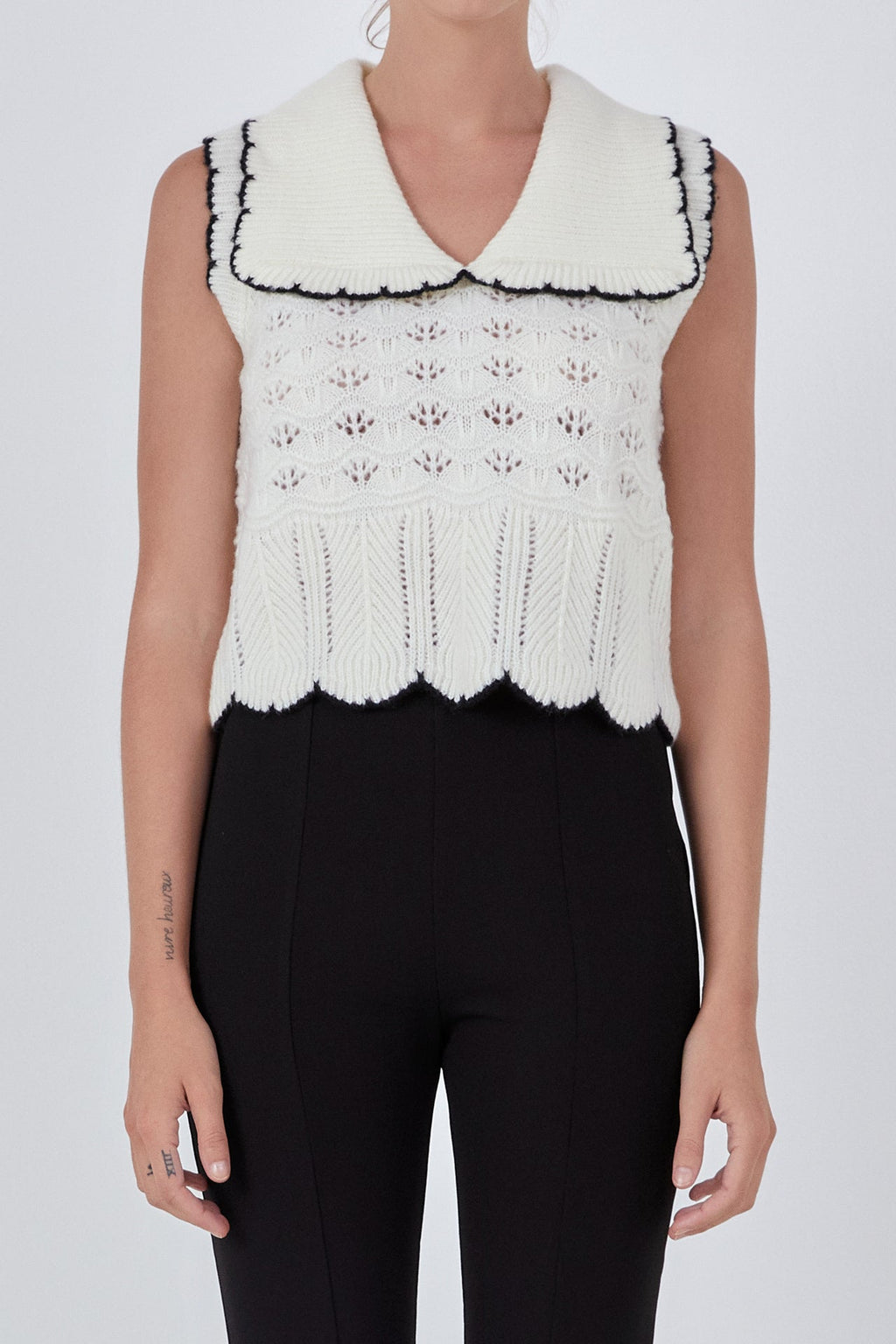 Collared Crochet Vest