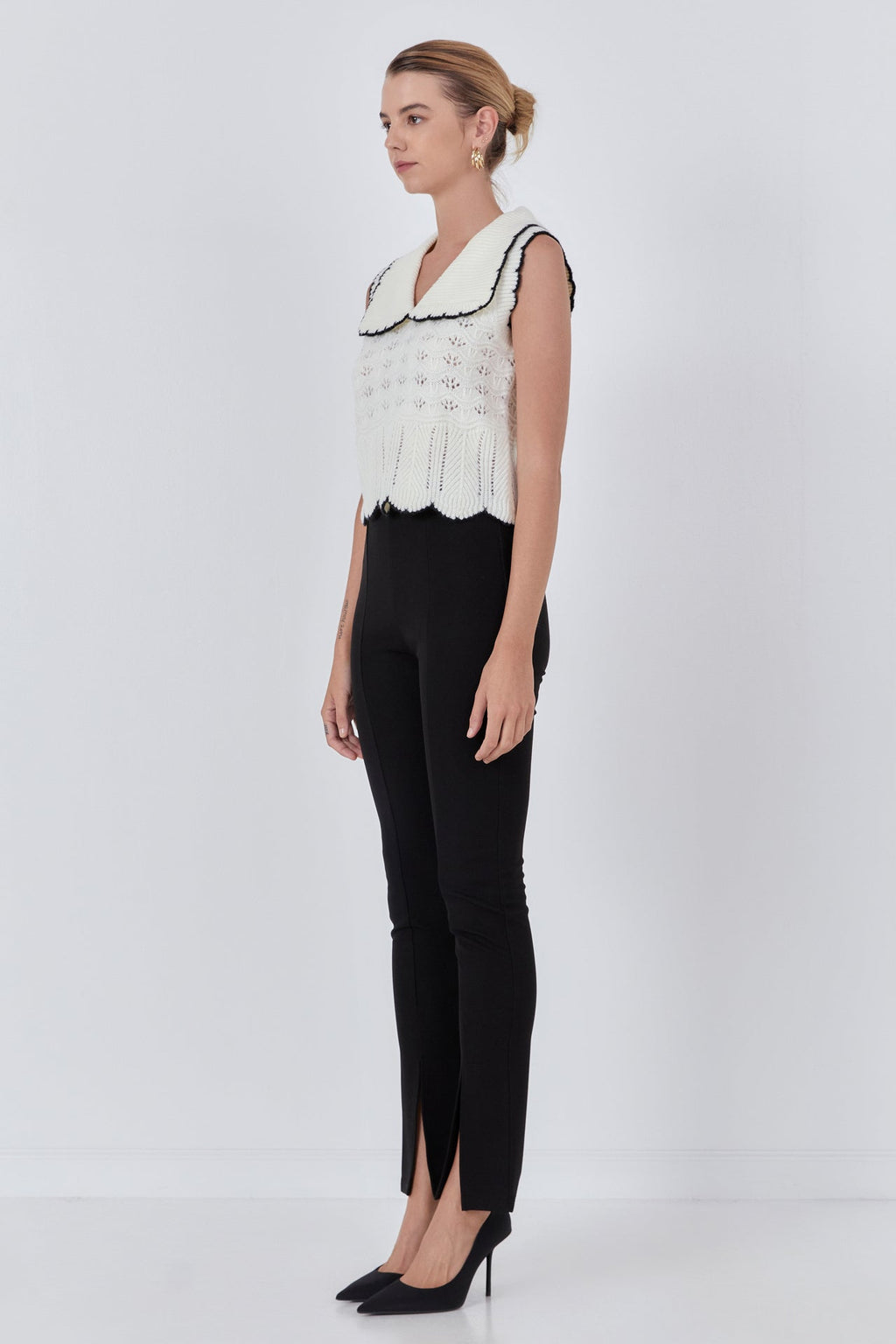 Collared Crochet Vest