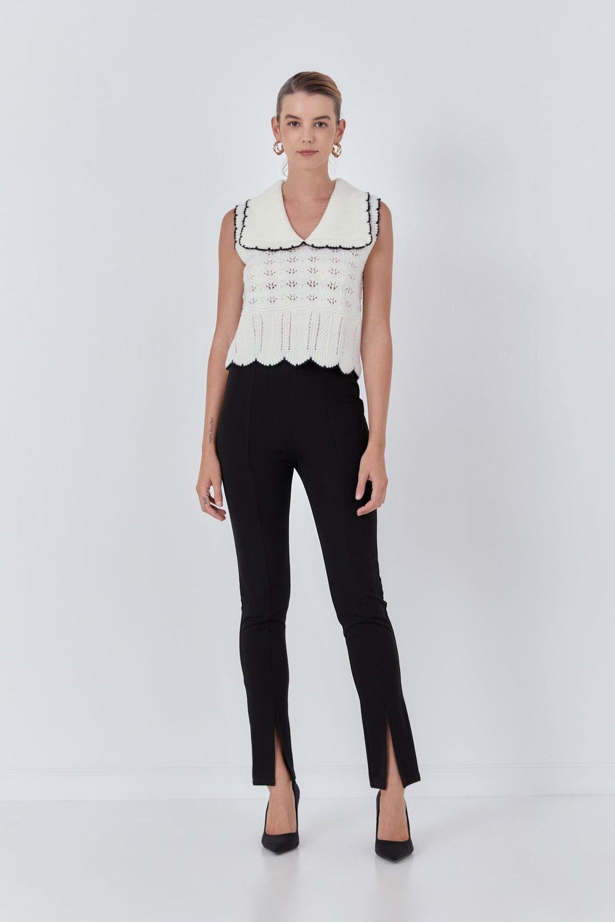 Collared Crochet Vest