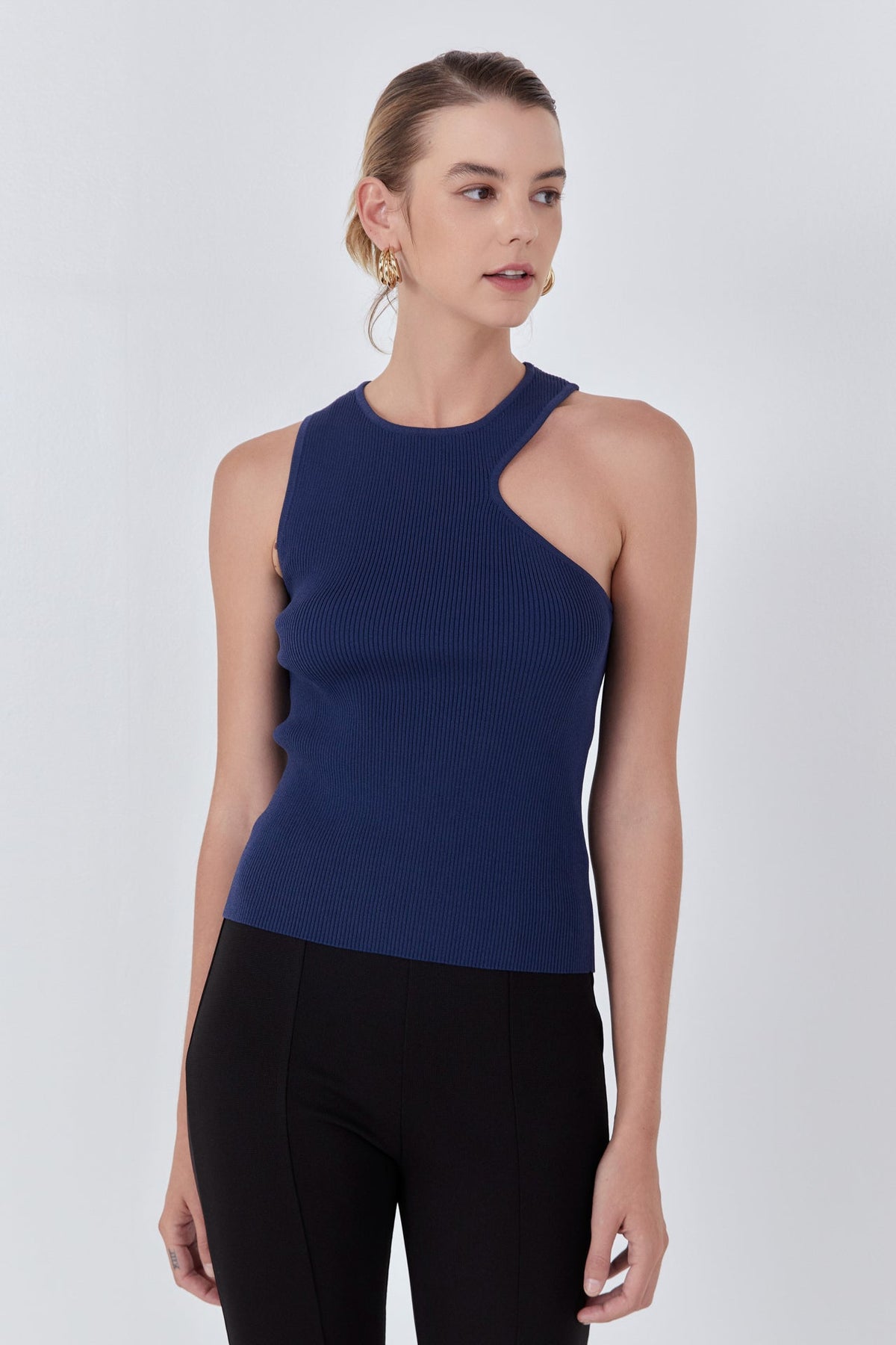 ENDLESS ROSE-Cutout Knit Top-TOPS available at Objectrare