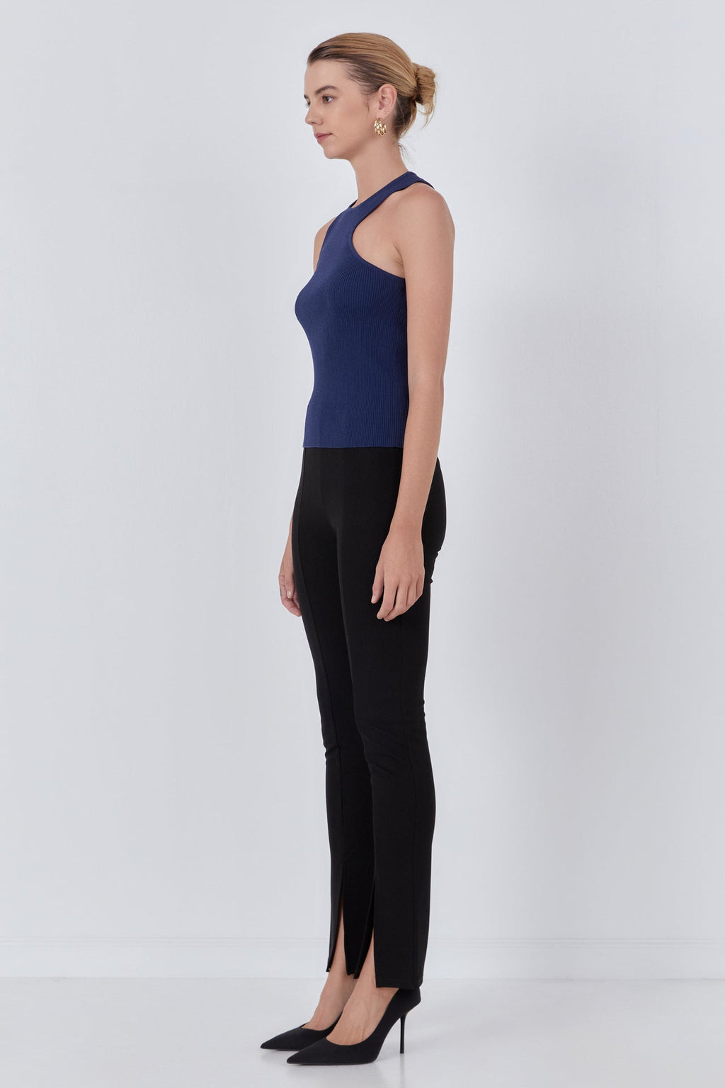 ENDLESS ROSE-Cutout Knit Top-TOPS available at Objectrare