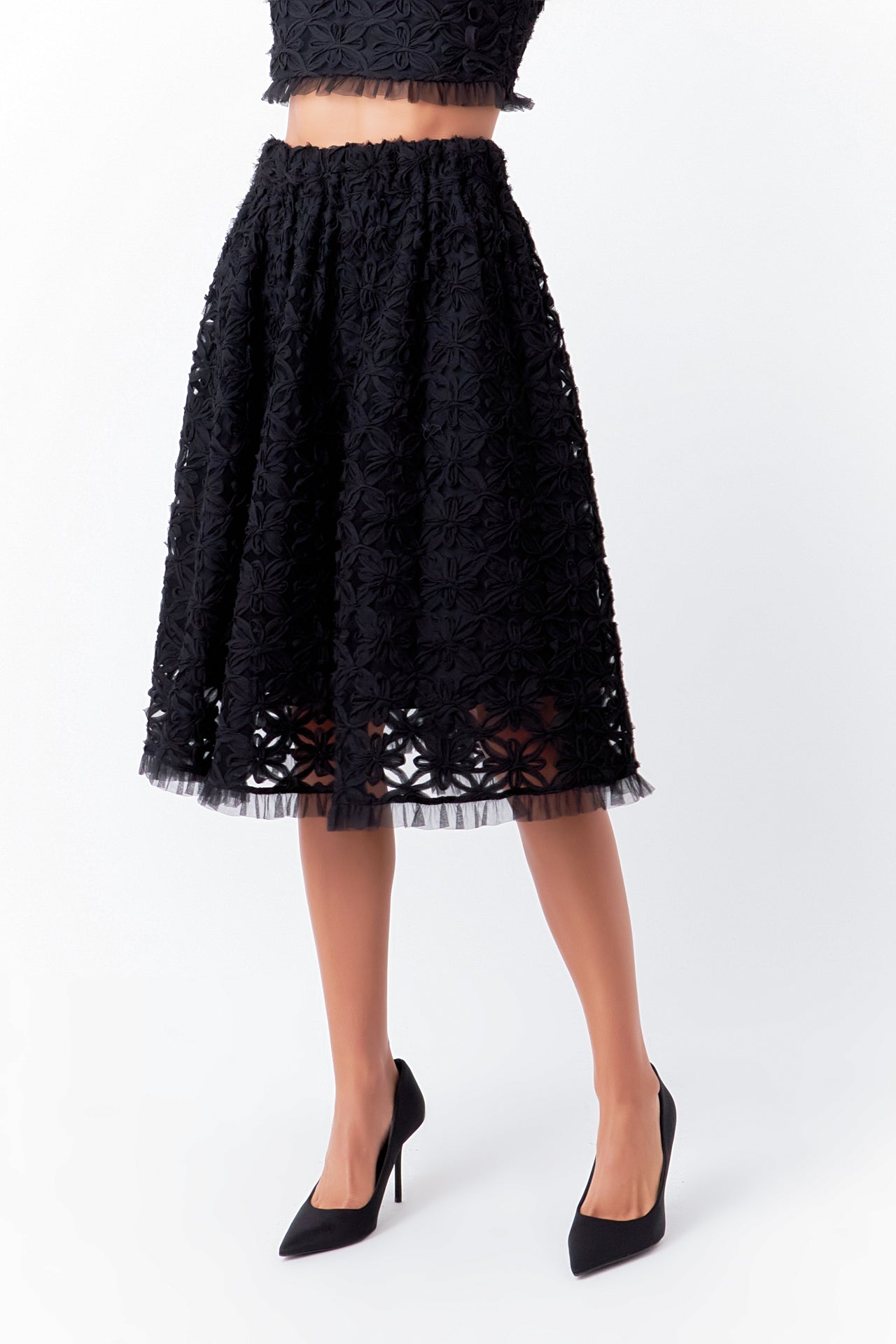 Endless Rose - Floral Lace Midi Skirt - Skirts in Women's Clothing available at endlessrose.com