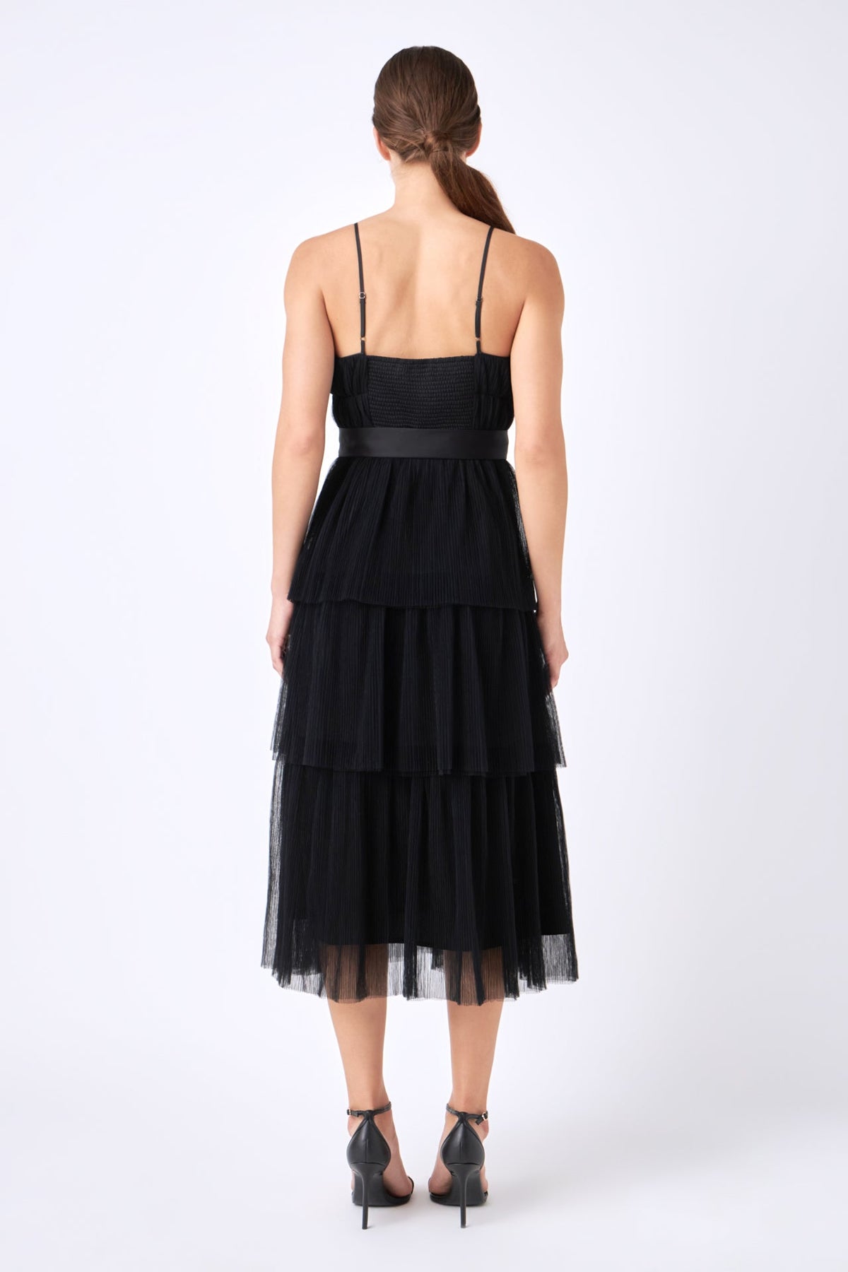 ENDLESS ROSE-Tulle Tiered Midi Dress-DRESSES available at Objectrare